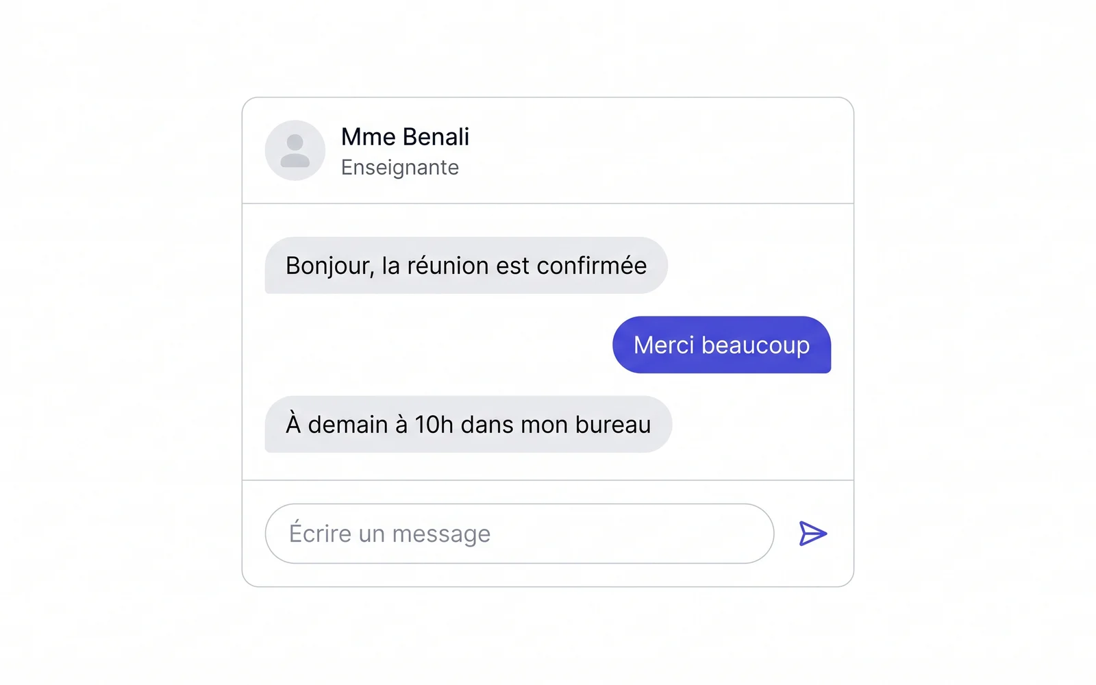Conversation de messagerie (bulles de messages)
